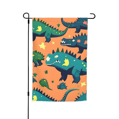 Vielseitige und stilvolle Gartenflagge mit Dinosaurier-Druck, für alle Jahreszeiten, als Dekoration für Terrasse, Veranda und Garten Vielseitige und stilvolle Gartenflagge mit Dinosaurier-Druck, für alle Jahreszeiten, als Dekoration für Terrasse, Veranda und Garten von HTTUP