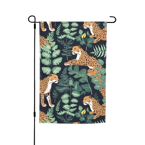 Vielseitige und stilvolle Gartenflagge mit Leopardenmuster für alle Jahreszeiten, als Dekoration für Terrasse, Veranda und Garten Vielseitige und stilvolle Gartenflagge mit Leopardenmuster für alle Jahreszeiten, als Dekoration für Terrasse, Veranda und Garten von HTTUP