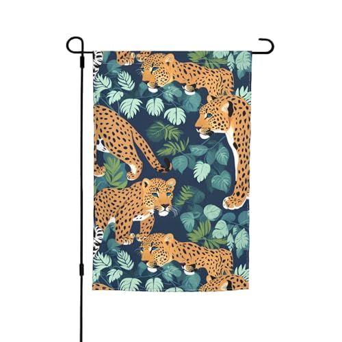 Vielseitige und stilvolle Gartenflagge mit Leopardenmuster für alle Jahreszeiten, als Dekoration für Terrasse, Veranda und Garten Vielseitige und stilvolle Gartenflagge mit Leopardenmuster für alle Jahreszeiten, als Dekoration für Terrasse, Veranda und Garten von HTTUP