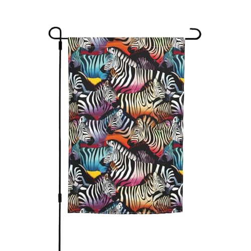 Vielseitige und stilvolle Gartenflagge mit Zebra-Druck, für alle Jahreszeiten, als Dekoration für den Innenhof, Terrasse, Veranda und Garten Vielseitige und stilvolle Gartenflagge mit Zebra-Druck, für alle Jahreszeiten, als Dekoration für den Innenhof, Terrasse, Veranda und Garten von HTTUP