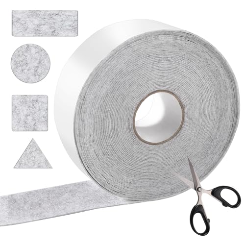 HTTYHT Filz Selbstklebend Grau (10m x 5cm) Filz Selbstklebend Möbelgleite Selbstklebende Filzgleiter Stark Klebend Filzstreifen Schneiden Sie Jede Form,für Stühle,Möbel,Bodenschutz von HTTYHT