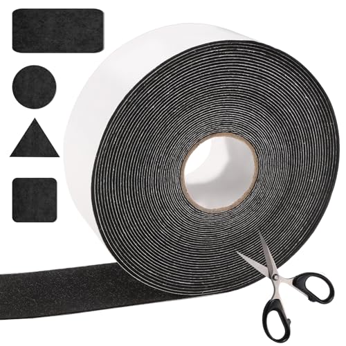 HTTYHT Filz Selbstklebend Schwarz (10m x 5cm) Filz Selbstklebend Möbelgleite Selbstklebende Filzgleiter Stark Klebend Filzstreifen Schneiden Sie Jede Form,für Stühle,Möbel,Bodenschutz von HTTYHT