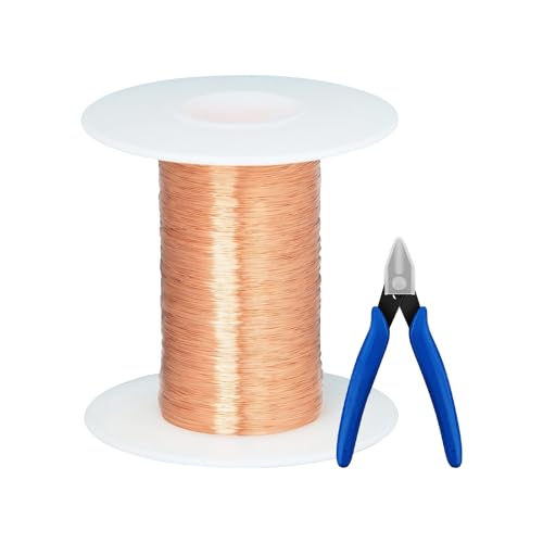 HTTYHT Reiner Kupferdraht 0,1 mm x 100 m Kupferspulen Basteldraht Kupfer Draht zur Schmuckherstellung Weicher Blanker Kupferdraht Ohne Lack für Schmuck DIY Schweißen Experiment Gartenarbeit von HTTYHT