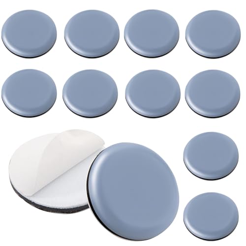 HTTYHT 12 Stück Teflongleiter Selbstklebend Rund Ø 40 mm Möbelgleiter Teflon PTFE Mobile Möbel Effektiv Schützen Bewegen Bodengleiter Teppichgleiter für Stühle Böden Teppiche Schwere Möbel von HTTYHT