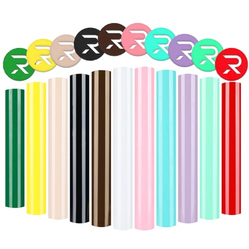 HTVRONT 3D-Puff-Vinyl-Wärmetransfer, 13 Bögen in 11 verschiedenen Farben für T-Shirts, 3D-Puff-Bügel-Vinyl für Cricut & Cameo, leicht zu schneiden, zu jäten und zu übertragen, 30,5 x 25,4 cm von HTVRONT