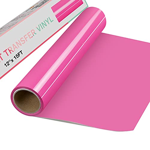 HTVRONT Plotterfolie Textil 30.5cm x4.57m Flexfolie für T-Shirts & Stoffe (Rosa) von HTVRONT