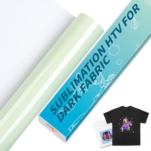 HTVRONT Sublimations-HTV für dunkle/helle Stoffe, glänzendes Sublimationsvinyl, 30,5 cm x 3 m, für T-Shirts, funktioniert zusammen mit Sublimationspapier, Sublimationstinte, Heißpresse von HTVRONT