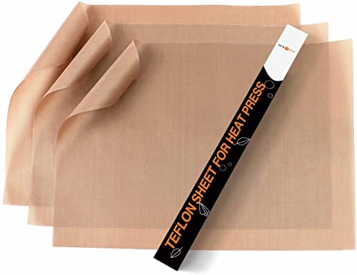 HTVRONT Teflonfolie Dauerbackfolie Backpapier Wiederverwendbar PTFE 12 x 16 in (30 * 40CM) Teflonfolien Hitze Druck Transfer Geruchlos, Antihaft Handwerk Matte Grillmatte von HTVRONT