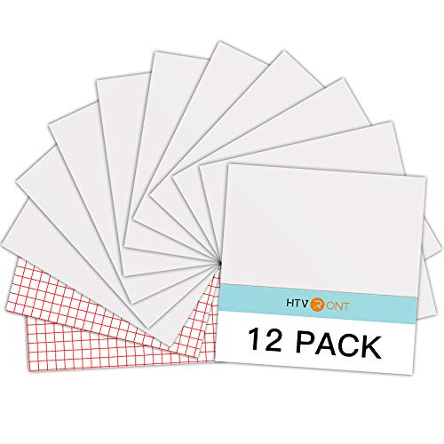 HTVRONT Selbstklebendes Vinylfolie Plotter - 12 Pack Permanentes Plotterfolie Vinyl, 12"x 12" Selbstklebende Folie für Dauerhaften Aufklebern, Schilder und Anderen Bastelprojekte(Matte Weiß) von HTVRONT