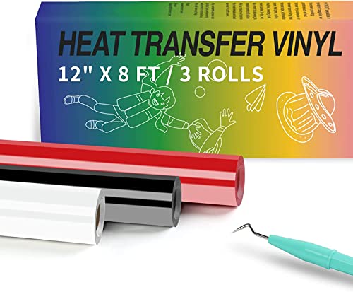 Plotterfolie Textil, 30.5cm*2.5m Flexfolie für Cricut und Silhouette Cameo von HTVRONT
