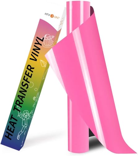 Wärmetransfer-Vinyl – 30,5 cm x 2,4 m HTV-Vinyl-Rolle, zum Aufbügeln auf Vinyl-Rolle für Cricut & Cameo – einfach zu schneiden und zu krauen, für Hitze, Vinyl-Design (Rosa) von HTVRONT