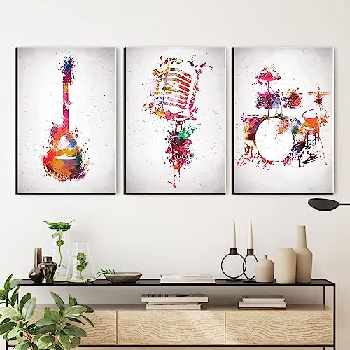 HTWLMM Leinwand Bilder Abstrakte Musik Poster Kunstdruck Wandbilder für Wohnzimmer Schlafzimmer Deko Rahmenlos (3X20X30CM) von HTWLMM