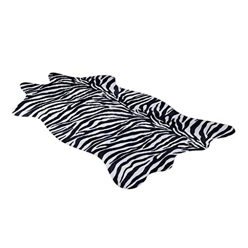 HTYG Kunstfell Künstliche Kunstfell Teppich-abstraktes Zebra-Muster-rutschfest Weichen Teppich Geeignet Für Wohnzimmer Schlafzimmer Sofa Stuhl Boden Dekoration (Zebra) von HTYG