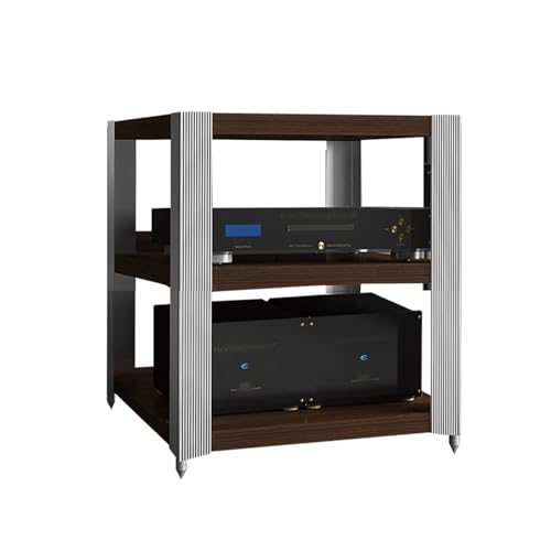 HTYUKFDG 2/3-stufiger Audio-Video-Medienständer, HiFi-Ständer aus Holz, Stereo-Schrank, Eck-AV-Komponenten-Medienständer, CD-Plattenspieler-Regal for Spielzimmer(62x49x59cm) von HTYUKFDG