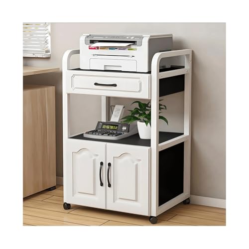 HTYUKFDG 2-stufiger AV-Medienständer mit Schublade und Tür, HiFi-Ständer, Stereokomponentenschrank aus Holz, modernes Videospielkonsolenregal for das Home Office(Svart) von HTYUKFDG