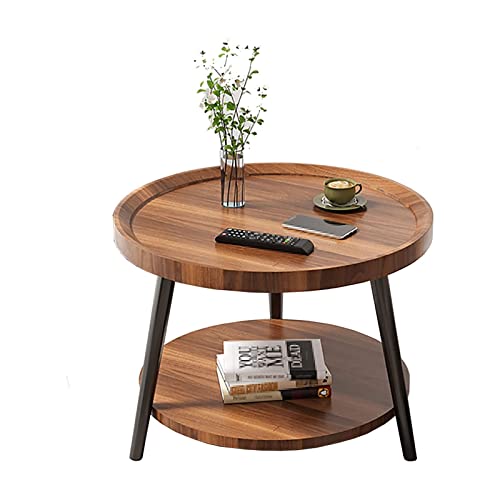 HTYUKFDG 2-stufiger Couchtisch mit offenem Regal, runder Kleiner Sofatisch mit Aufbewahrungs-Nordischer einfacher Beistelltisch für Wohnzimmer und Heimbüro HTYUKFDG 2-stufiger Couchtisch mit offenem Regal, runder Kleiner Sofatisch mit Aufbewahrungs-Nordischer einfacher Beistelltisch für Wohnzimmer und Heimbüro von HTYUKFDG