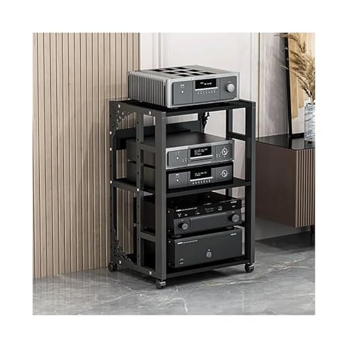 HTYUKFDG 3/4/5-stufiger AV-Medienständer mit Rädern, Medienkonsole, HiFi-Schrank mit verstellbaren Regalen, moderner CD-Plattenspieler, Stereo-Komponenten-Rack for das Home-Office-Theater(Svart,69cm) HTYUKFDG 3/4/5-stufiger AV-Medienständer mit Rädern, Medienkonsole, HiFi-Schrank mit verstellbaren Regalen, moderner CD-Plattenspieler, Stereo-Komponenten-Rack for das Home-Office-Theater(Svart,69cm) von HTYUKFDG