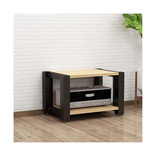 HTYUKFDG AV-Medienständer, verstellbare Medienaufbewahrungsregale, CD-Plattenspieler, Stereo-Komponenten-Rack-Schrank, moderner Audio-Rack-Turm Compatible with Heimstudio(Natural,2 Tier) von HTYUKFDG