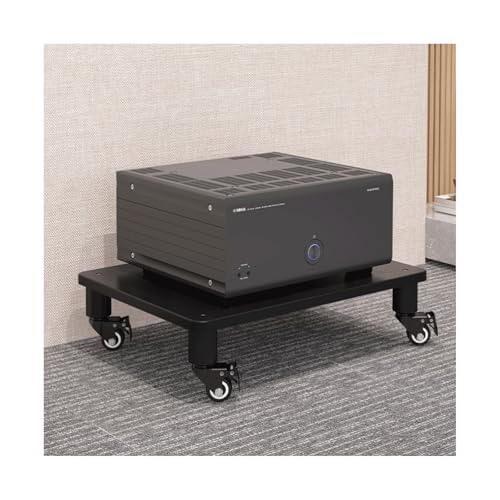 HTYUKFDG Audio-Rack-Tower mit Rädern, Heim-Stereoanlage, Schrank for Unterhaltungskomponenten, robuster Audio-Video-Medienständer for das Home-Office-Theater(Svart,1 Tier) von HTYUKFDG