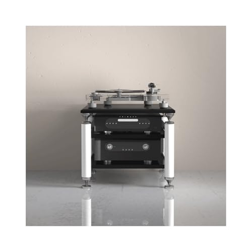 HTYUKFDG Audio-Video-Regal, Medienständer mit verstellbaren Regalen, Audio-Rack-Turm, Stereo-Schrank, Unterhaltungskomponente, HiFi-Ständer for den Wohn- und Aufnahmeraum(Svart,2 Tier) von HTYUKFDG