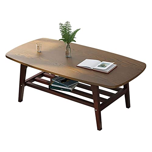 HTYUKFDG Couchtisch mit offener Aufbewahrung, niedriger Tisch aus Massivholz, Cocktailtisch mit MDF-Platte und Holzbeinen, moderner Tisch für kleine Wohnzimmer von HTYUKFDG