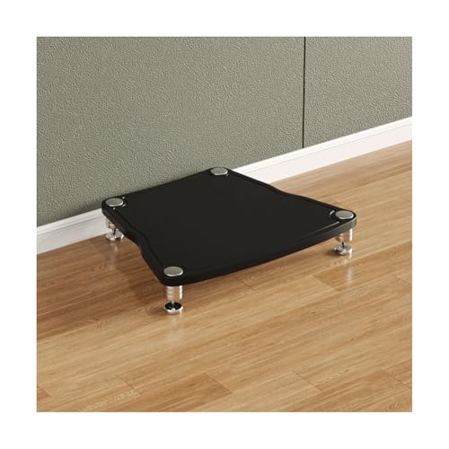 HTYUKFDG HiFi-Rack, Audio-Video-Medienständer, Stereo-Ständer mit stoßdämpfenden Füßen, CD-Plattenspieler, Unterhaltungs-Stereo-Komponenten-Rack-Schrank for Zuhause(Svart,1 Tier) von HTYUKFDG