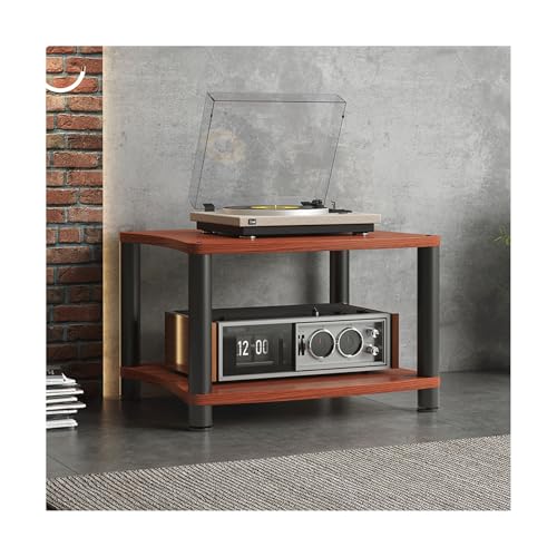 HTYUKFDG HiFi-Ständer, Audio-/Video-Komponentenschrank, moderner Medienaufbewahrungsschrank, Audio-Rack-Tower aus Holz, CD-Player-Ständer for Gaming-Aufnahmeräume(Bruin,2 Tier) von HTYUKFDG