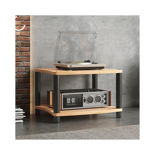 HTYUKFDG HiFi-Ständer, Audio-/Video-Komponentenschrank, moderner Medienaufbewahrungsschrank, Audio-Rack-Tower aus Holz, CD-Player-Ständer for Gaming-Aufnahmeräume(Legno,2 Tier) von HTYUKFDG
