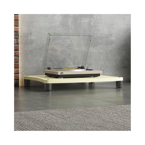 HTYUKFDG HiFi-Ständer, Audio-/Video-Komponentenschrank, moderner Medienaufbewahrungsschrank, Audio-Rack-Tower aus Holz, CD-Player-Ständer for Gaming-Aufnahmeräume(Natural,1 Tier) von HTYUKFDG