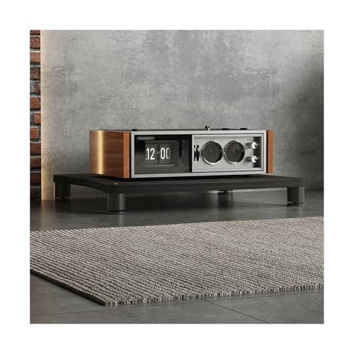 HTYUKFDG HiFi-Ständer, Audio-/Video-Komponentenschrank, moderner Medienaufbewahrungsschrank, Audio-Rack-Tower aus Holz, CD-Player-Ständer for Gaming-Aufnahmeräume(Svart,1 Tier) von HTYUKFDG