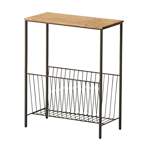HTYUKFDG Kleiner Beistelltisch mit Stauraum und Holzplatte, schmaler Beistelltisch, hoher Nachttisch, Zeitschriftentisch aus Metall, nordischer minimalistischer Couchtisch für Wohnzimmer HTYUKFDG Kleiner Beistelltisch mit Stauraum und Holzplatte, schmaler Beistelltisch, hoher Nachttisch, Zeitschriftentisch aus Metall, nordischer minimalistischer Couchtisch für Wohnzimmer von HTYUKFDG