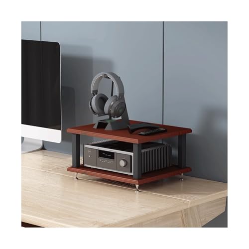 HTYUKFDG Mehrschichtiger AV-Medienständer, beweglicher Desktop-Audio-Rack-Turm, offener CD-Plattenspieler-Stereoschrank, Eckkomponentenschrank for das Home Office(Rosso,2 Tier) von HTYUKFDG