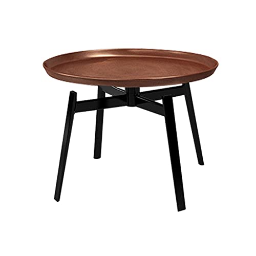 HTYUKFDG Moderner runder Couchtisch aus Metall mit Criss-Cross-Basis, kreativer Kleiner Sofa-Beistelltisch, minimalistischer Iron Art-Nachttisch für Wohnzimmer, Schlafzimmer von HTYUKFDG