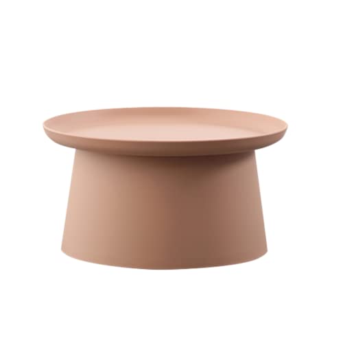 HTYUKFDG Runder Couchtisch Nordic Modern Plastic Low Table Wasserdichter Outdoor-Terrassen-Couchtisch für Wohnzimmer, Garten, Balkon, Hof von HTYUKFDG