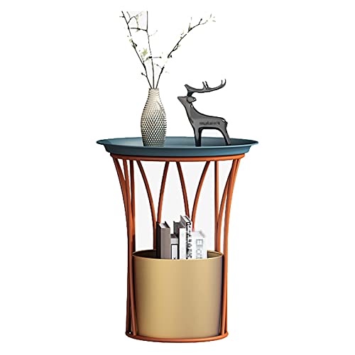 HTYUKFDG Runder Couchtisch aus Metall mit Stauraum, moderner Beistelltisch, kreativer Beistelltisch mit Zeitschriftenregal für Wohnzimmer, 50 x 55 x 30 cm, 41 x 48 x 25 cm HTYUKFDG Runder Couchtisch aus Metall mit Stauraum, moderner Beistelltisch, kreativer Beistelltisch mit Zeitschriftenregal für Wohnzimmer, 50 x 55 x 30 cm, 41 x 48 x 25 cm von HTYUKFDG