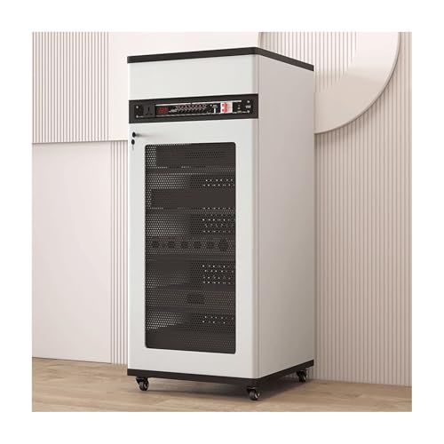 HTYUKFDG Stereoschrank, moderner Audio-Video-Medien-Aufbewahrungsschrank mit Schublade aus Massivholz und U-Stange, Plattenspielerkonsole, Verstärker-Geräteschrank(Blanc,126cm) von HTYUKFDG