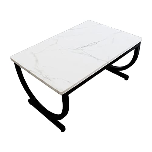 Marmor-Couchtisch, rechteckiger Couchtisch mit Kunstmarmorplatte und Metallrahmen, großer niedriger Tisch in der Mitte, moderner Akzenttisch für Heimdekoration Marmor-Couchtisch, rechteckiger Couchtisch mit Kunstmarmorplatte und Metallrahmen, großer niedriger Tisch in der Mitte, moderner Akzenttisch für Heimdekoration von HTYUKFDG