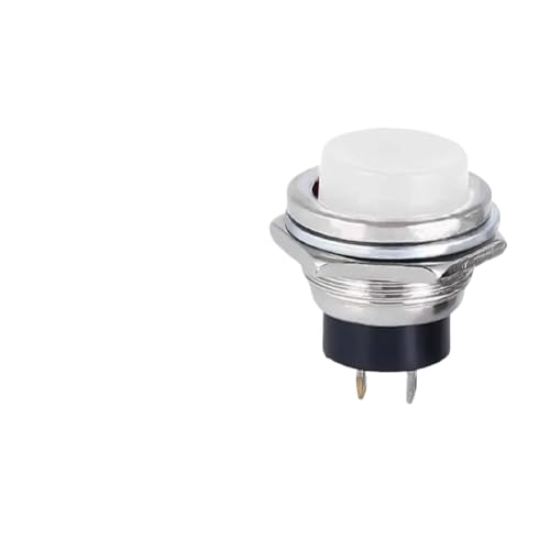 5 20pcs 16 mm Momentan-Druckknopf 2Pin-Netzschalter Elektrische Tasten DS-212 Selbstauflösend 6 Farben kompatibel mit Leuchten(Weiß) von HToQaCx