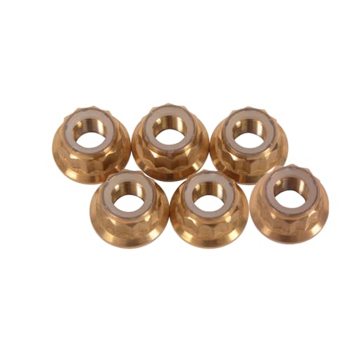 6PCS Titanium Heckradrocket -Radmuttern kompatibel mit 1199 1199s 1299 1299S V4 V4S V2 STRASIGHAUT V4 Motorrad(Gold) von HToQaCx