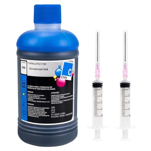 Universal Ink Nachfüllkit Farbstoff kompatibel mit Drucker Deskjet -Patronen 305 302 304 302 664 CISS XL(Cyan) von HToQaCx