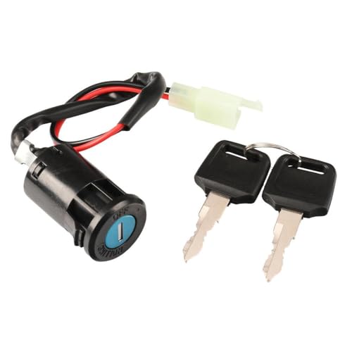 Universeller Zündschalter 50cc 250cc Quad 4 Wheeler ATV Dirt Pit Bike Motorraddraht Start 2 Keytorschlösser kompatibel mit ATV UTV -Modellen Aftermarket -Ersatz(2 Drähte männlicher Stecker) von HToQaCx