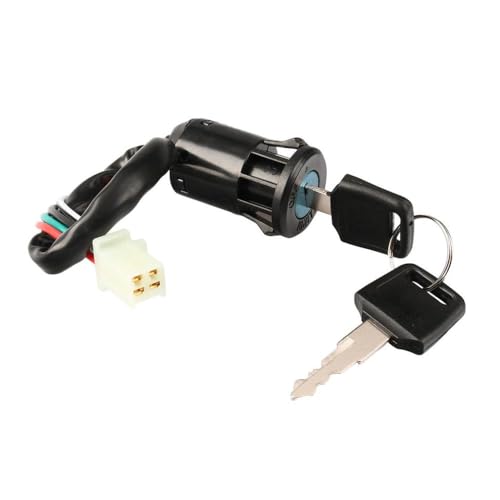Universeller Zündschalter 50cc 250cc Quad 4 Wheeler ATV Dirt Pit Bike Motorraddraht Start 2 Keytorschlösser kompatibel mit ATV UTV -Modellen Aftermarket -Ersatz(4 Drähte weiblicher Stecker) von HToQaCx