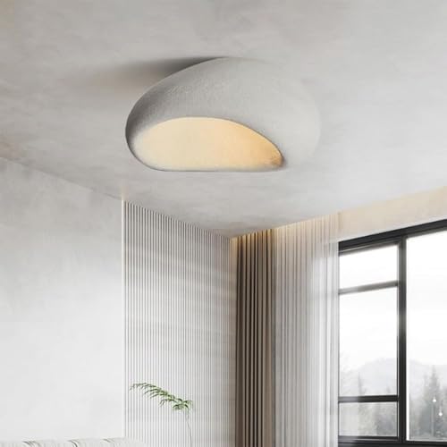 HTsilphelene Moderne Deckenlampe Wabi-Sabi, E27 Weißer Shell Kronleuchter Wabi-Sabi Deckenlampe, Lampenschirm Pendelleuchte Für Schlafzimmer Wohnzimmer Kücheninsel (A,50CM) von HTsilphelene