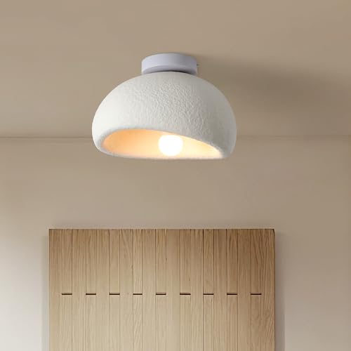 HTsilphelene Moderne Deckenlampe Wabi-Sabi, E27 Weißer Shell Kronleuchter Wabi-Sabi Deckenlampe, Lampenschirm Pendelleuchte Für Schlafzimmer Wohnzimmer Kücheninsel (B,30CM) von HTsilphelene