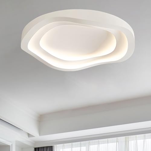 HTsilphelene Moderne Deckenleuchte, Dimmbare 3000K-6500K Deckenlampe Schlafzimmer, Minimalistische Kreativitätsform Lampe Deckenlampe für Wohnzimmer Schlafzimmer Küche Flur (A 60CM) von HTsilphelene