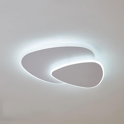 HTsilphelene Moderne Deckenleuchte, Dimmbare 3000K-6500K Deckenlampe Schlafzimmer, Minimalistische Kreativitätsform Lampe Deckenlampe für Wohnzimmer Schlafzimmer Küche Flur (C 60CM) von HTsilphelene