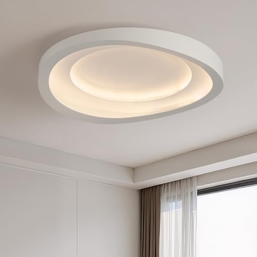 HTsilphelene Moderne Deckenleuchte, Dimmbare 3000K-6500K Deckenlampe Schlafzimmer, Minimalistische Kreativitätsform Lampe Deckenlampe für Wohnzimmer Schlafzimmer Küche Flur (D 60CM) von HTsilphelene