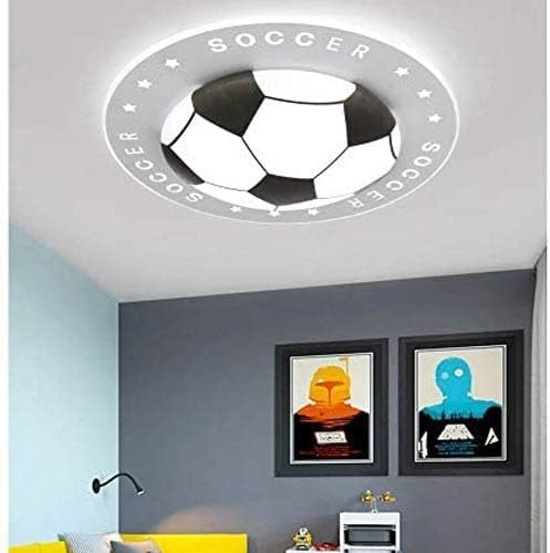 HTsilphelene kinderzimmer lampe decke, Fußball Moderne deckenlampe kinderzimmer Dekoration, Kreative Deckenleuchte in Schwarz, für Jungen Kinderzimmer Kinderzimmer (50CM) von HTsilphelene