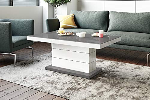 Design Couchtisch Tisch Matera Lux H-333 Grau/Weiß Hochglanz höhenverstellbar ausziehbar Esstisch Design Couchtisch Tisch Matera Lux H-333 Grau/Weiß Hochglanz höhenverstellbar ausziehbar Esstisch von designimpex