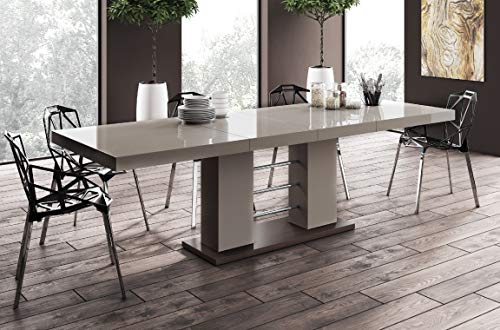 Design Esstisch Tisch HE-111 Cappuccino - Nussbaum Hochglanz ausziehbar 160 bis 260 cm von HU